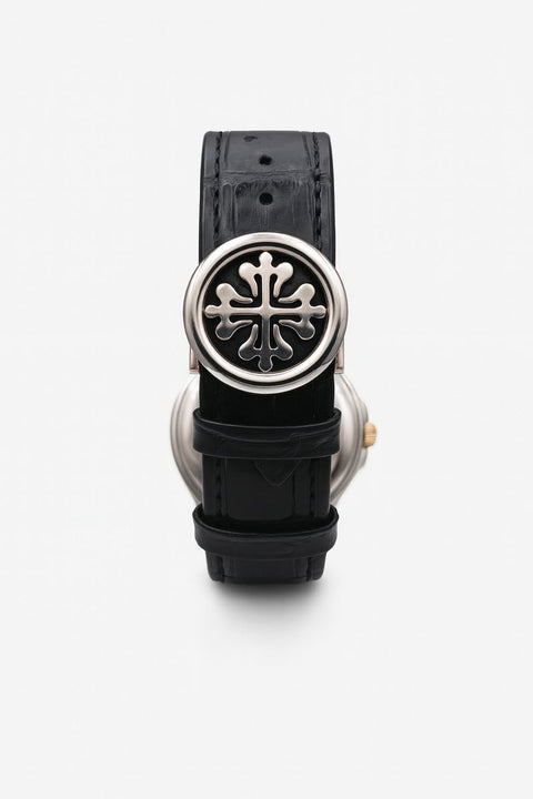 Two-Tone Men’s Analog Watch with Day and Date Display